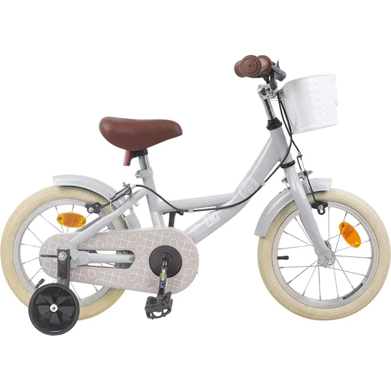 vidaXL Børnecykel 14 tommer Lysegrå 3-5 år