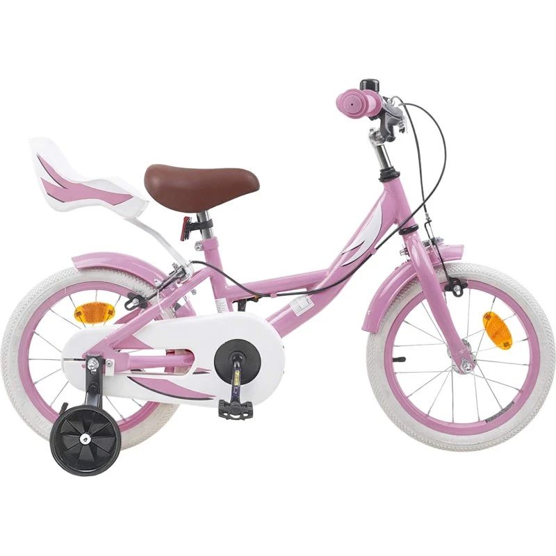 vidaXL Børnecykel 14 tommer Lys pink, 3-5 år