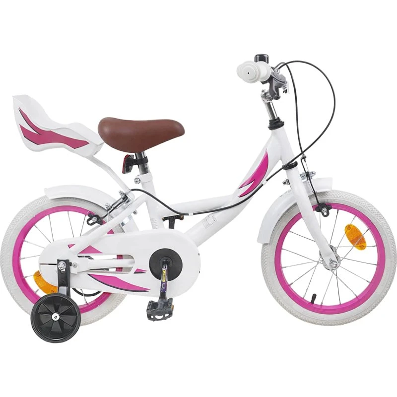 vidaXL Børnecykel 14 tommer, Hvid, 3-5 år