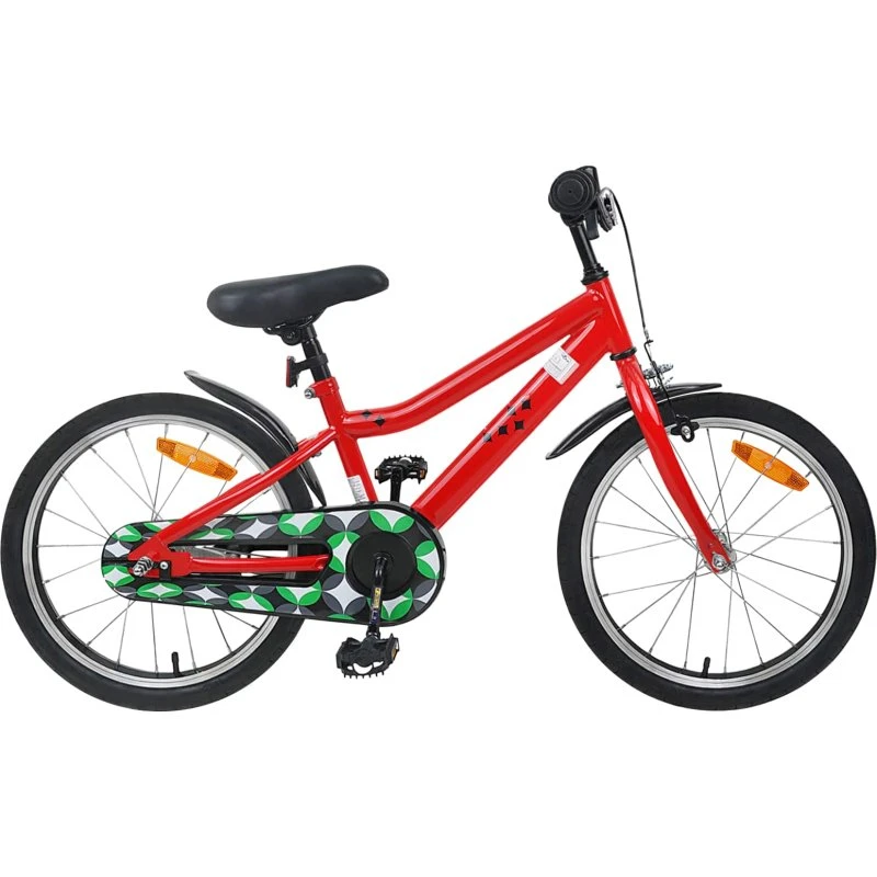 vidaXL Børnecykel 18 tommer Rød, justerbart sæde og styr
