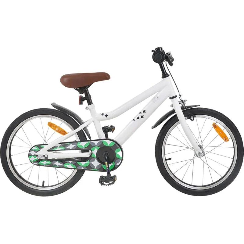 vidaXL Børnecykel 18 tommer Hvid 5-7 år