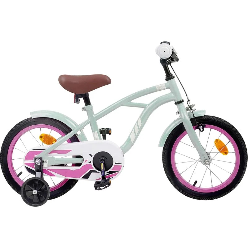 vidaXL Børnecykel 14 tommer, lys grøn, 3-5 år