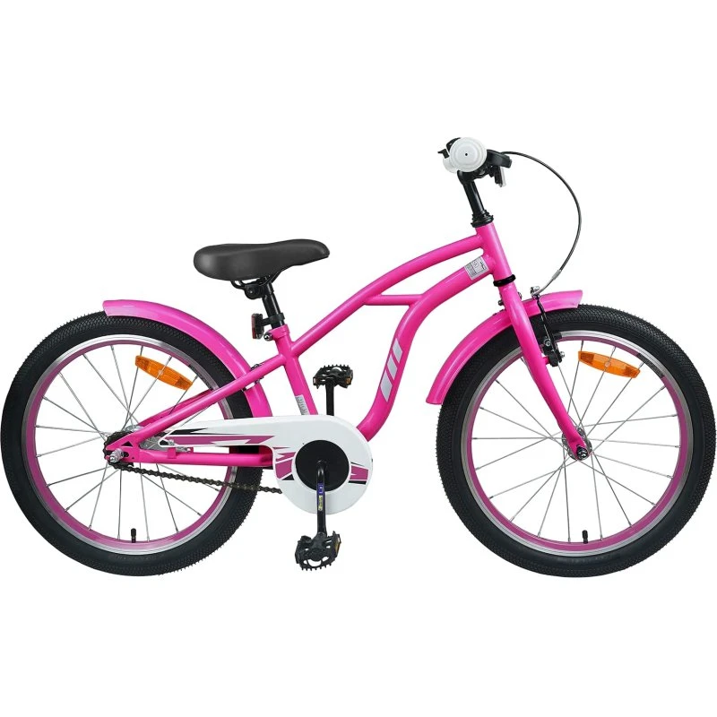 vidaXL Børnecykel 18 tommer Mørk pink 5-7 år