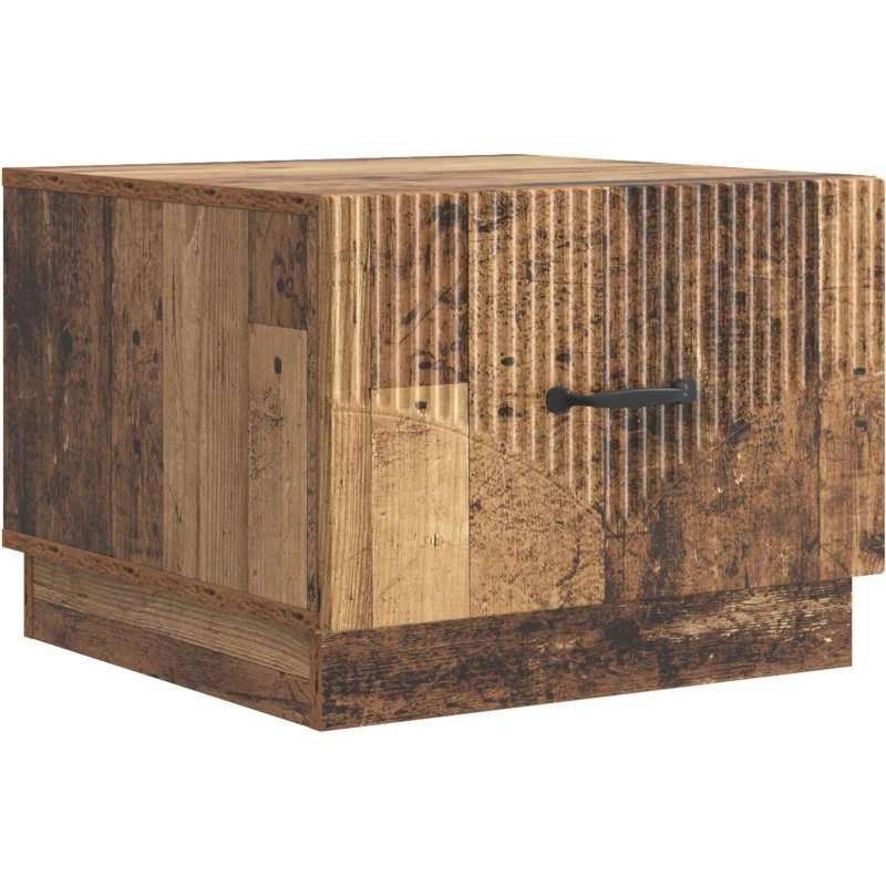 vidaXL Sofabord med skuffe 49 x 50 x 37 cm, gammelt træ