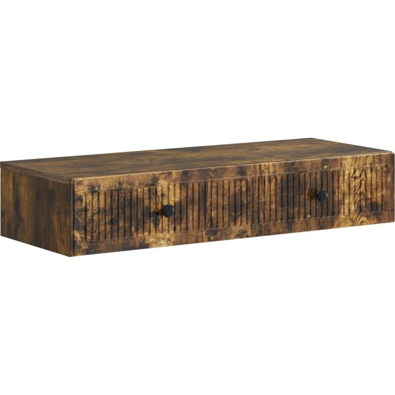 vidaXL Væghængt Sideskab Røget Eg 87,5 x 34,5 x 17 cm