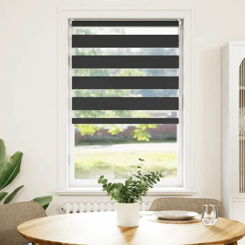 vidaXL Zebragardin 90x150 cm sort