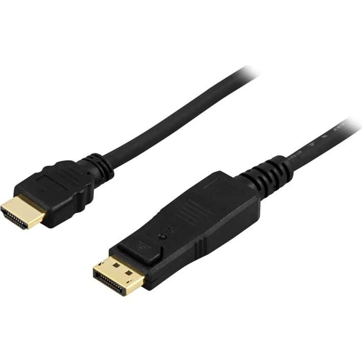 DELTACO DisplayPort til HDMI-kabel 2m, sort