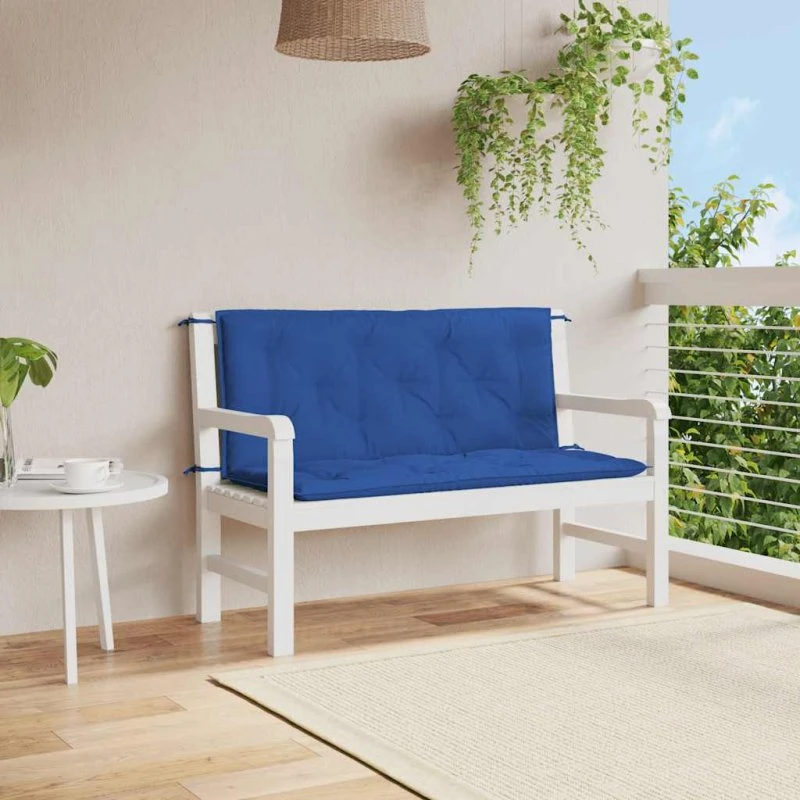 vidaXL Hynde til Havebænk 120x(50+50)x7 cm, Blå, Oxfordstof