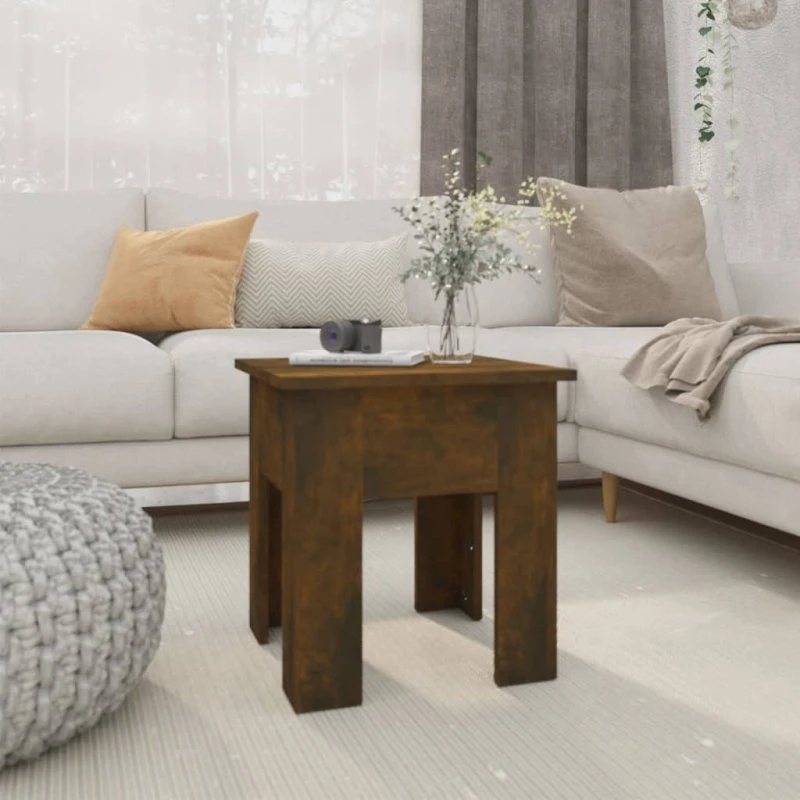 vidaXL Sofabord 40x40x42 cm røget egetræ