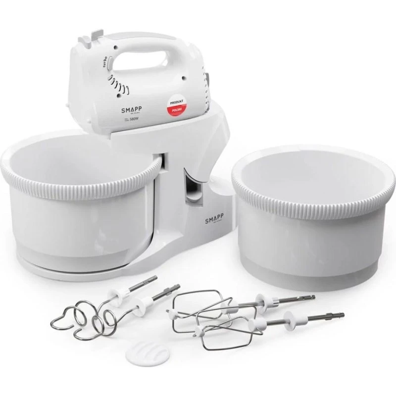 SMAPP håndmixer 451.66 med 2 skåle, 580 W, hvid