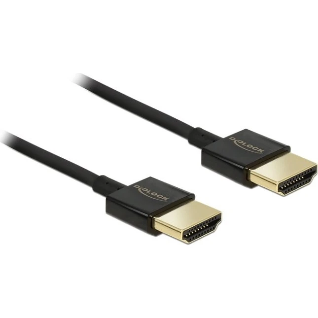 Delock Slim HDMI-kabel 4,5 m med Ethernet, sort
