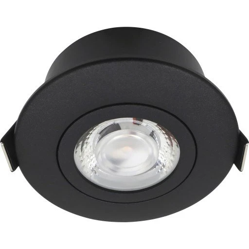 Nordtronic Low Profile Flexible indbygningsspot, 7,5 cm, sort, 2700K
