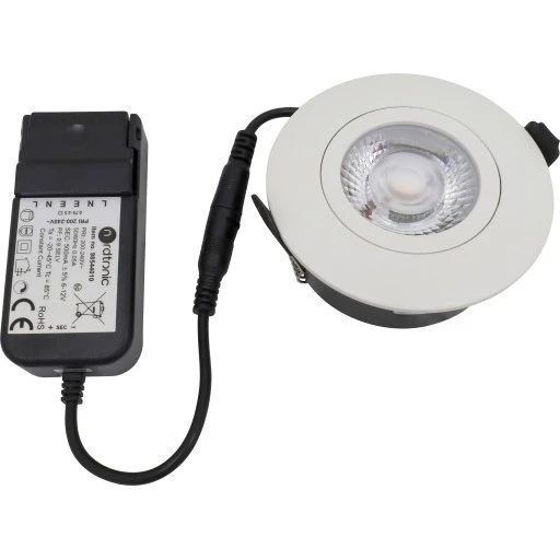 Nordtronic Low Profile Flexible indbygningsspot, Ø8,3 cm, hvid, CTW