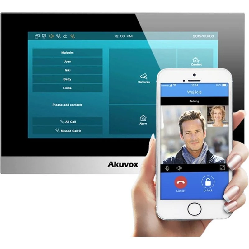 Akuvox C313W-2 Videodørtelefonmonitor, 7" Touchscreen