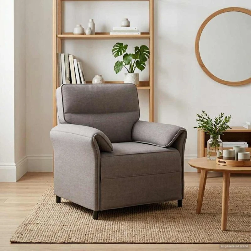 vidaXL Sofa 100% Polyester Metalramme MDF, Gråbrun, 1-70 cm