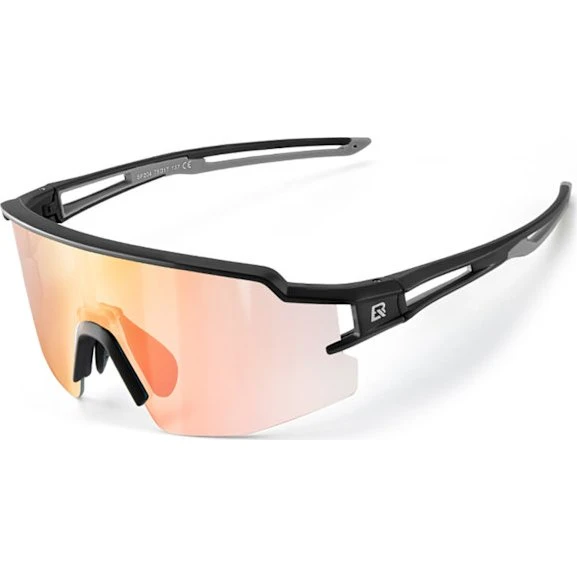Rockbros Fotokromiske Cykelbriller med UV400 og Styrkeindlæg - Orange/Sort