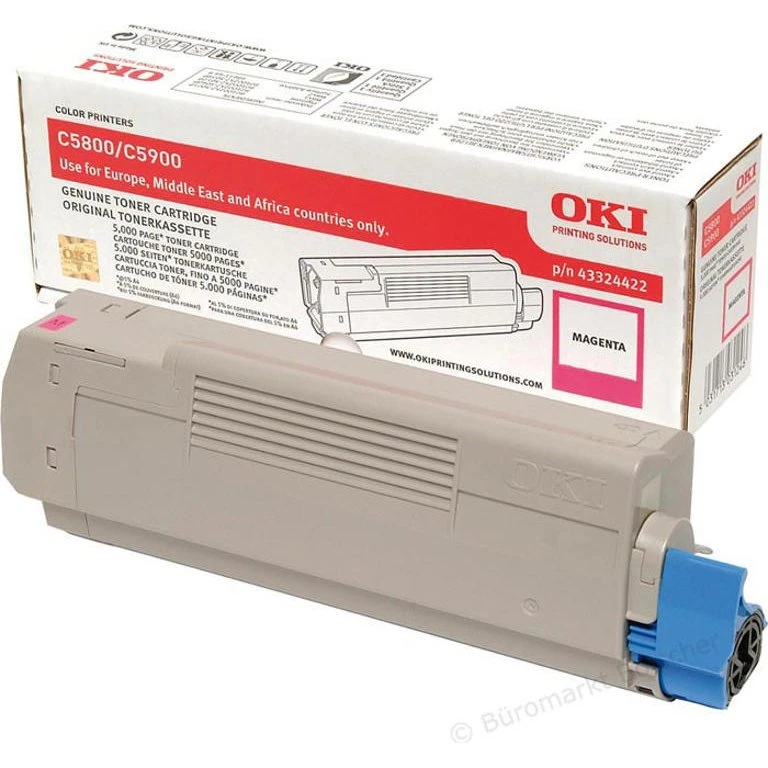 OKI Magenta Toner 43324422, 5000 sider for C5800/C5900/C5550