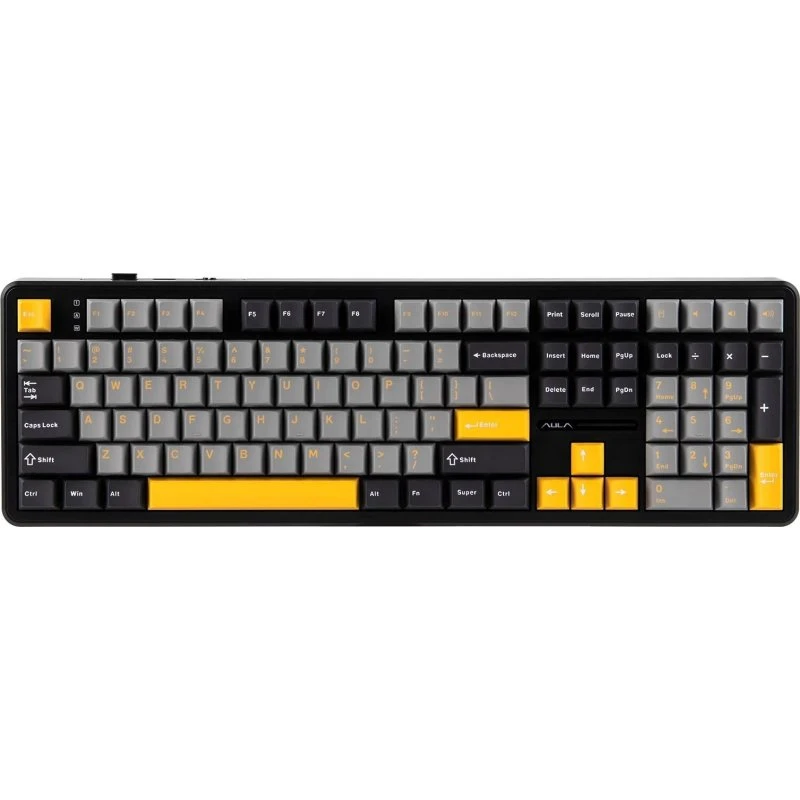 AULA F108 mekanisk tastatur grå/orange Volcano RGB fuld størrelse