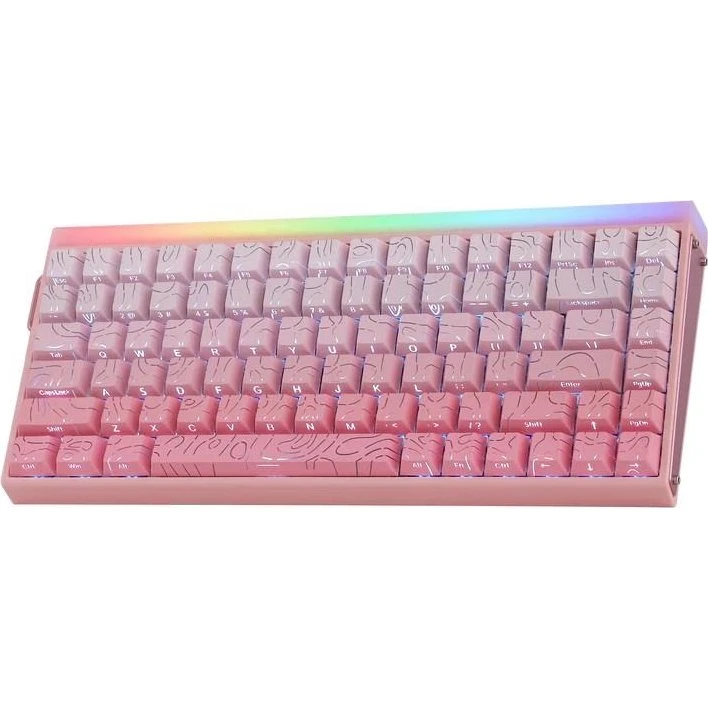 AULA HERO84 HE Mekanisk Tastatur - Pink Gradient, RGB, Dragon King Switch