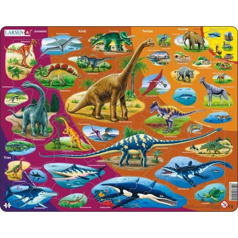 Larsen Puzzles Naturhistorie - 85 brikker, Maxi (36,5x28,5 cm)
