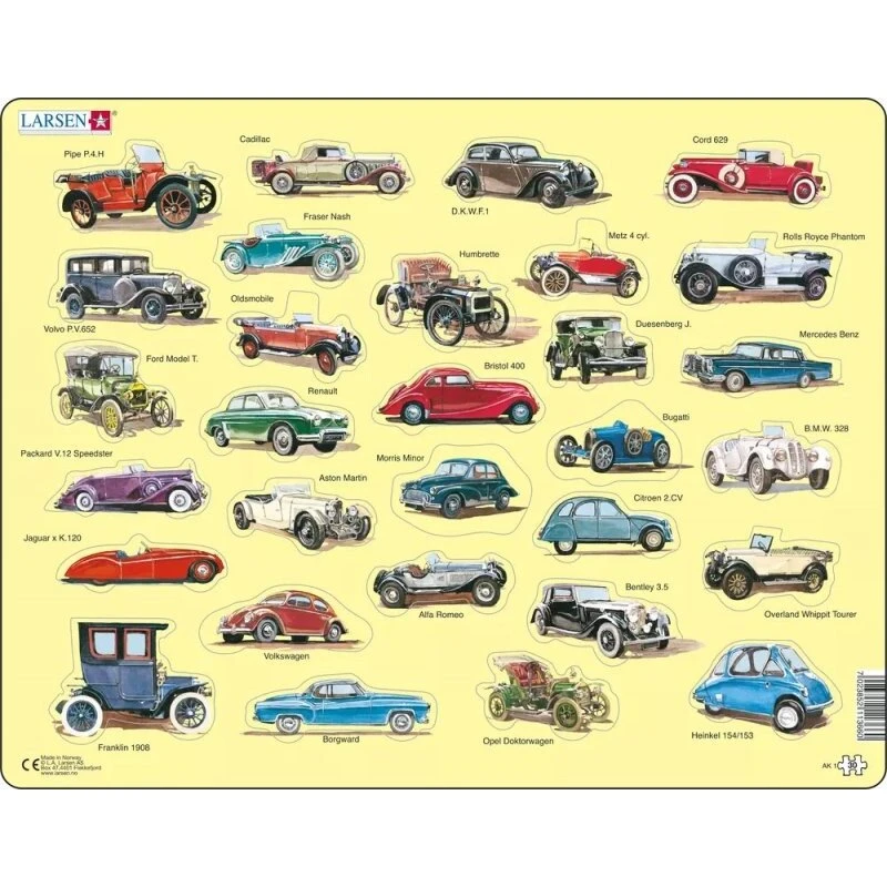 Larsen Puzzles Auto Puzzle – 30 Brikker, Maxi