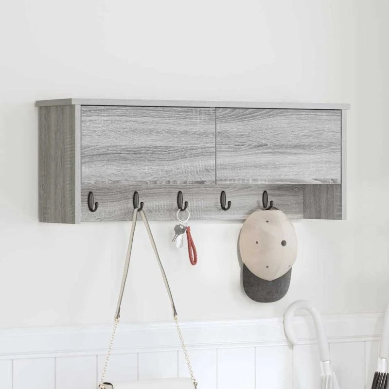 vidaXL Vægmonteret Jakkeholder Grå Sonoma 80 x 20 x 30 cm