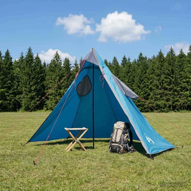 vidaXL 2-i-1 regnponcho med hætte, blå, 262 x 126 x 130 cm