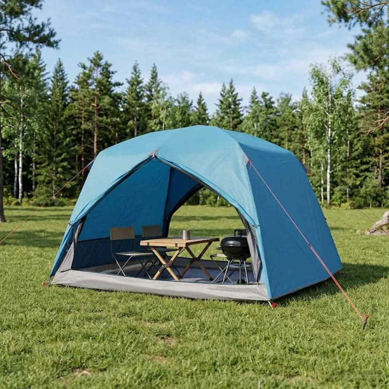 vidaXL Rygsæktelt Blå 2-personer 185T Polyester PU