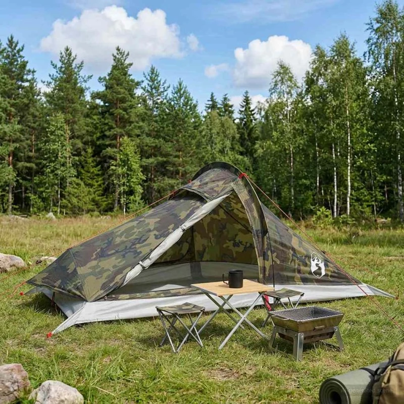 vidaXL Rygsæktelt Camouflage 4-Personer