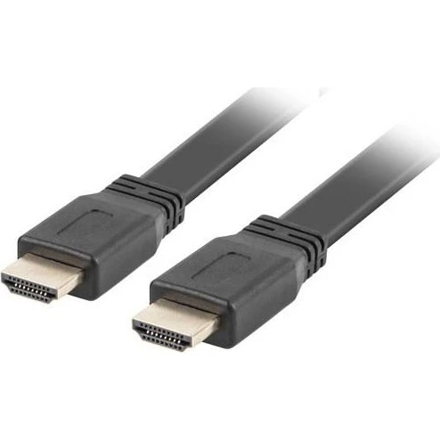 Lanberg HDMI-kabel 5 m, HDMI 2.0, sort, flad