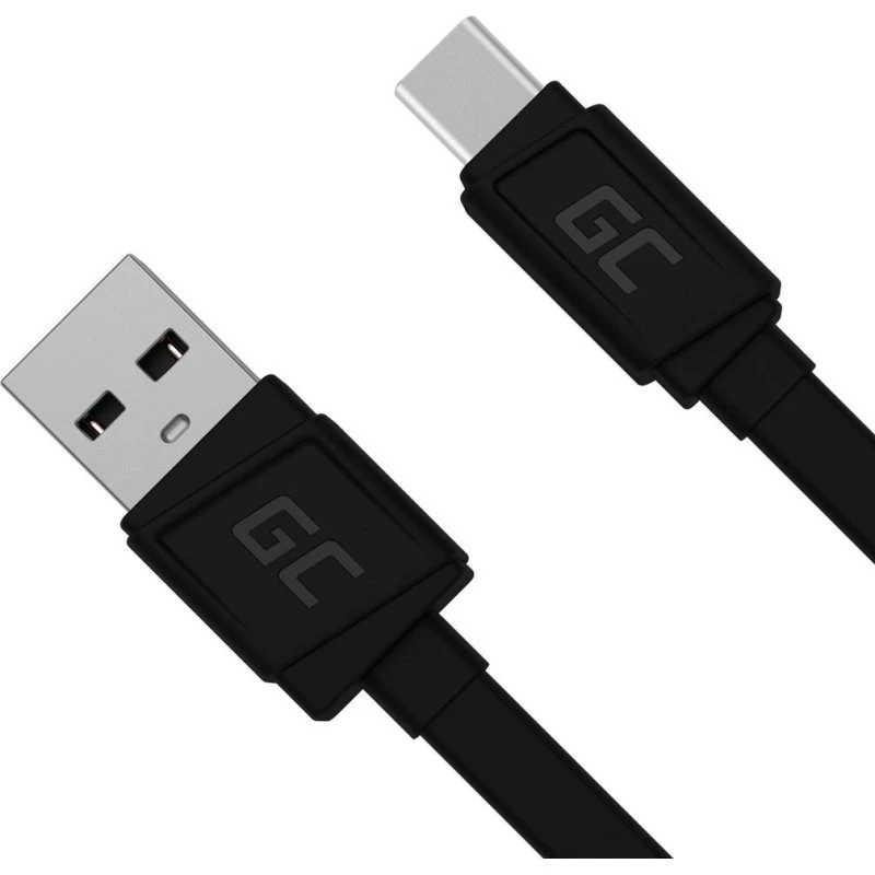 Green Cell USB-C kabel 25 cm, USB-A til USB-C, sort