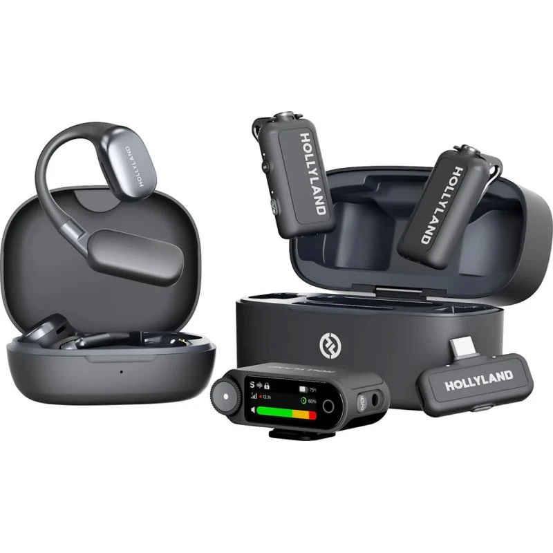 Hollyland LARK MAX 2 Trådløst Mikrofonsystem, Grå, USB-C