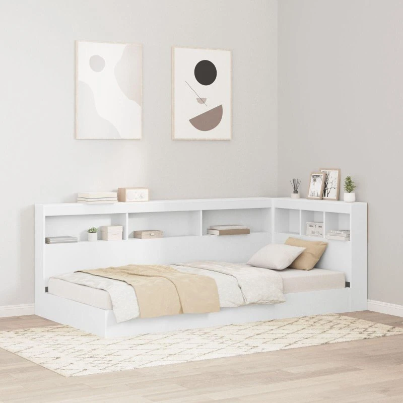 Bogreo Hvid Bogreol Seng 75 x 190 cm Konstrueret Træ