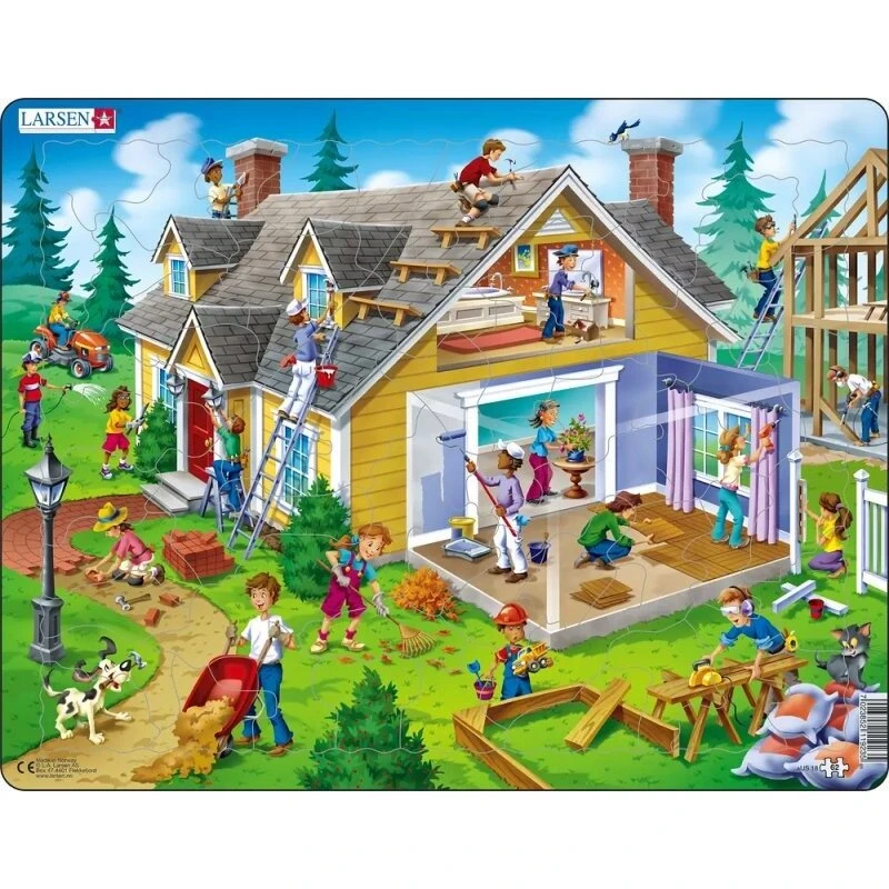 Larsen Puslespil Hus - 62 Brikker Maxi (36,5x28,5 cm)