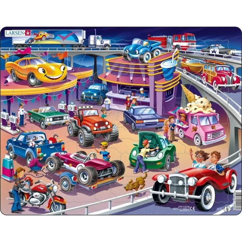 Larsen Puzzles Biler 58 brikker Maxi (36,5x28,5 cm)