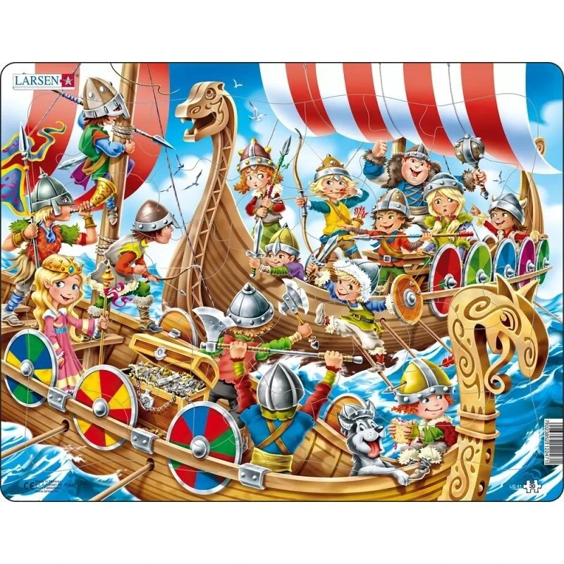 Larsen Puzzles Vikings - 30 brikker, 36,5x28,5 cm, floorpuzzle