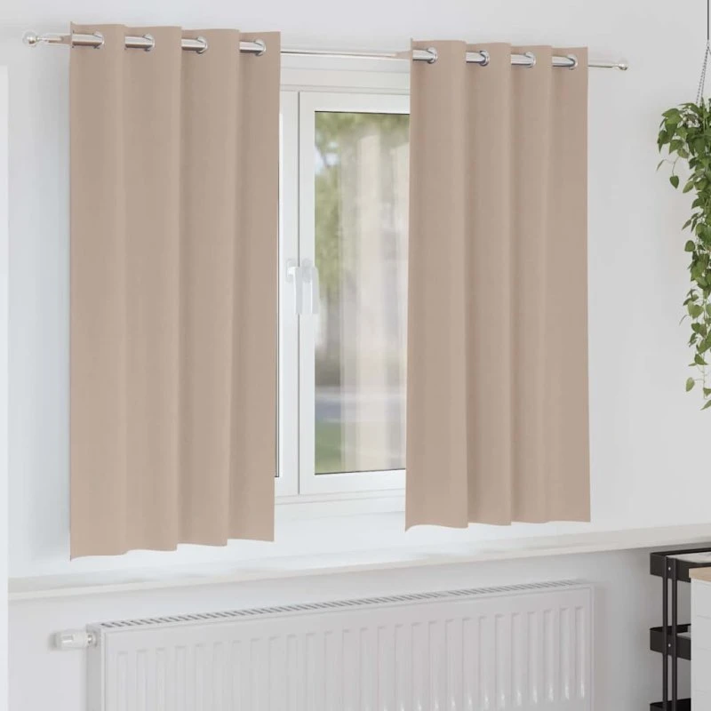 vidaXL Mørklægningsgardiner med Ringe 2 stk Gråbrun 175 x 140 cm