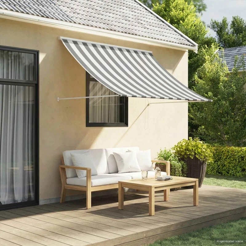 vidaXL Markise Anthracit/Hvid 200 x 150 cm