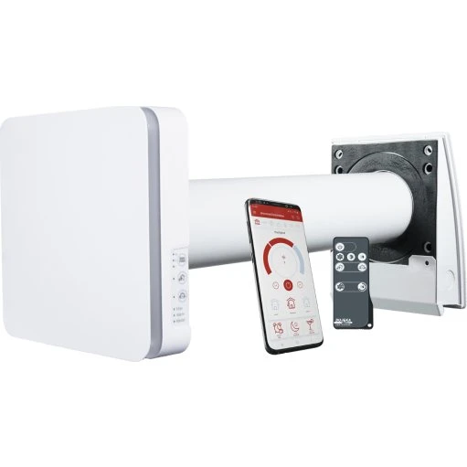 Duka One Pro 25 S Wi-Fi ventilator med varmegenvinding, hvid, Ø100 mm