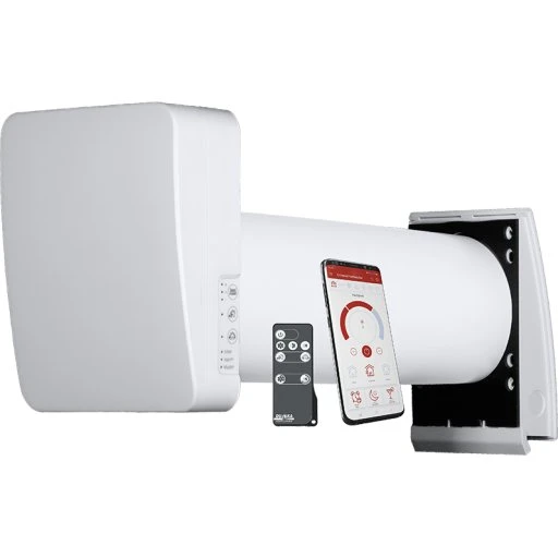 Duka One S6 ventilator med varmegenvinding, Ø160 mm, WiFi, hvid