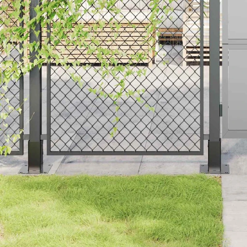 vidaXL 71x71 mm firkantet stolpefødder 4 stk. pulverlakeret stål