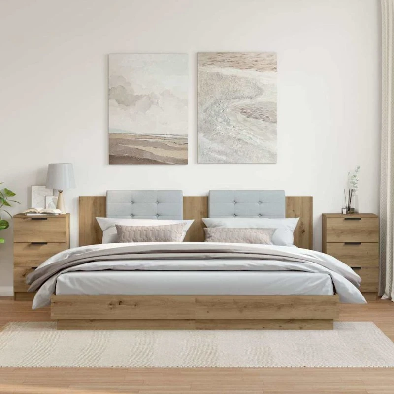 vidaXL Sengebord 2 stk. 40x36x65 cm konstrueret træ