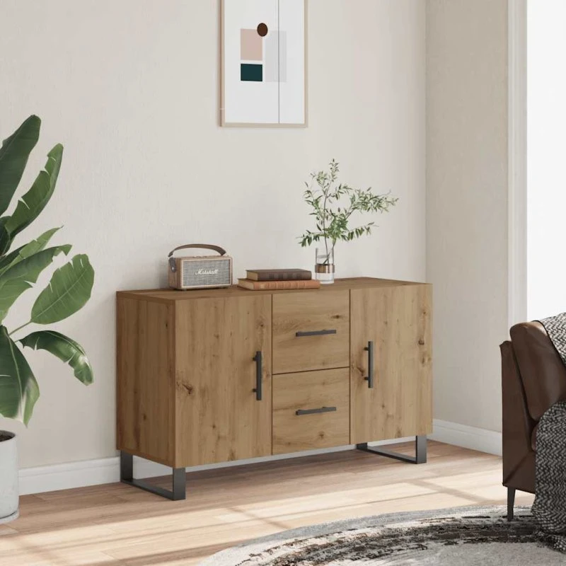 vidaXL Skænk 100x36x60 cm Konstrueret Træ Kunsteg
