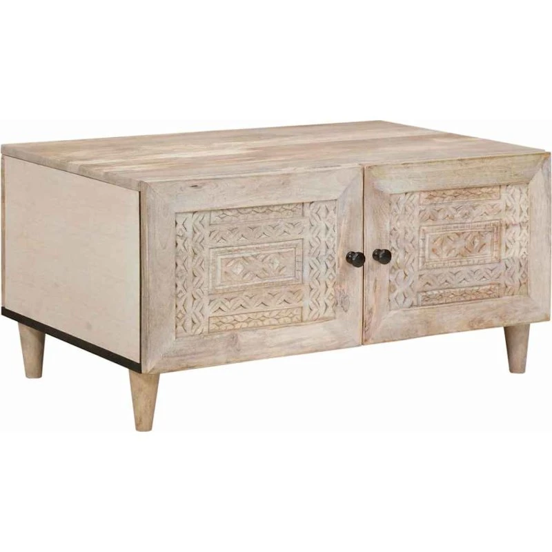 vidaXL Sofabord Hvid 80x54x40 cm Akacietræ