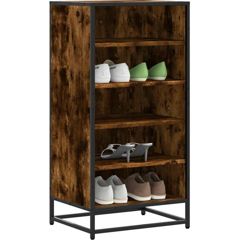 vidaXL Skostativ 48x38x97,5 cm Røget Egetræ