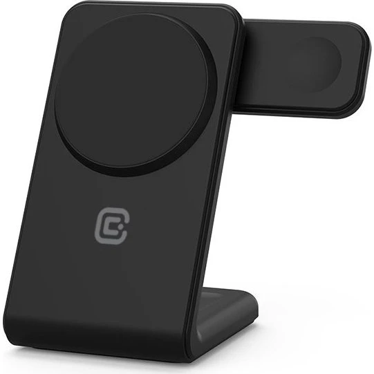 Crong MagSpot Pivot Stand 3-i-1 MagSafe Oplader - Sort