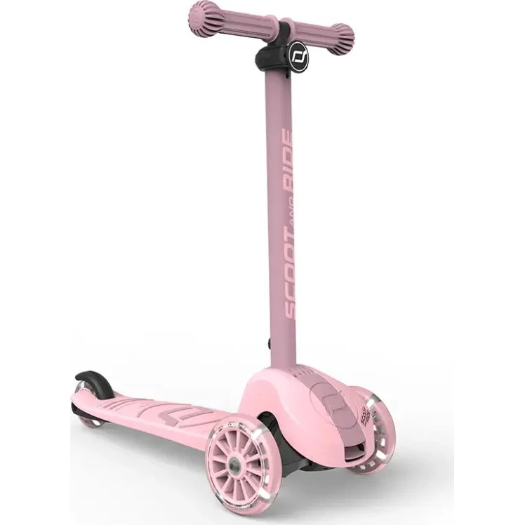 Scoot & Ride Highwaykick 3S LED Løbehjul - Rose, 3+ år