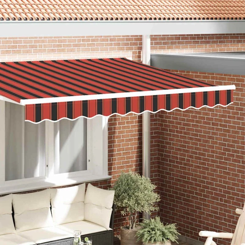 vidaXL Markise Volant 3,5 m Orange/Sort/Gul