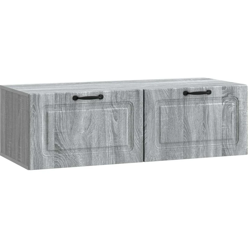 vidaXL Væghængt TV-skab Grå Sonoma-eg 98 x 41 x 30 cm Træ