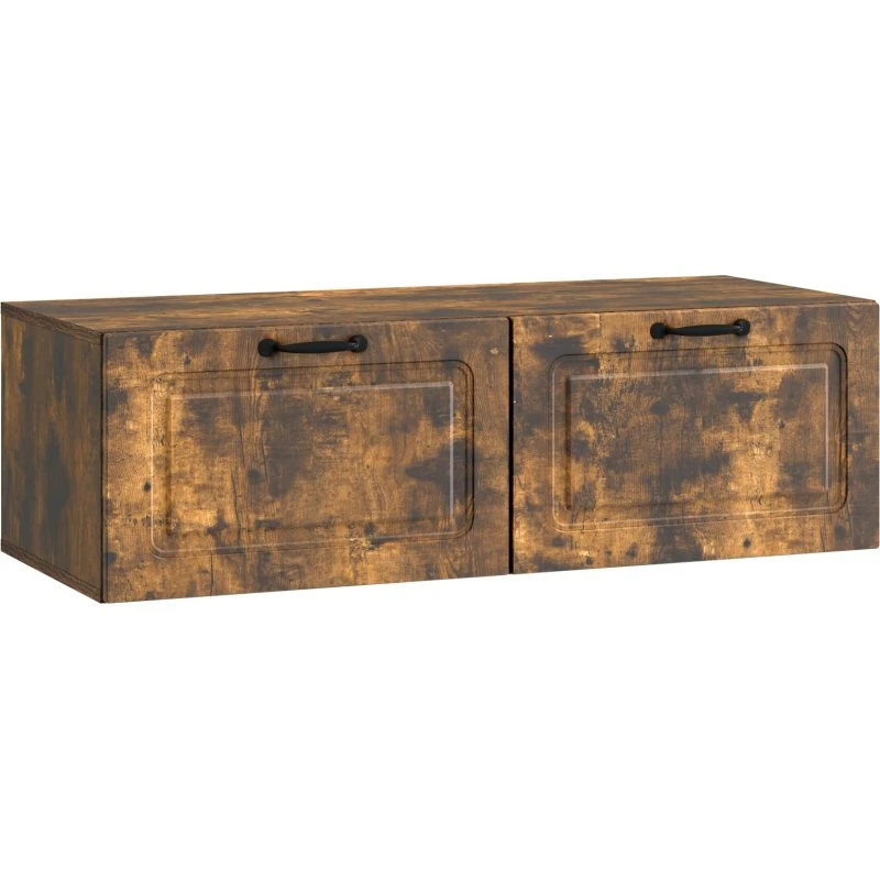 vidaXL Væghængt TV-skab Røget eg 98 x 41 x 30 cm Konstrueret træ